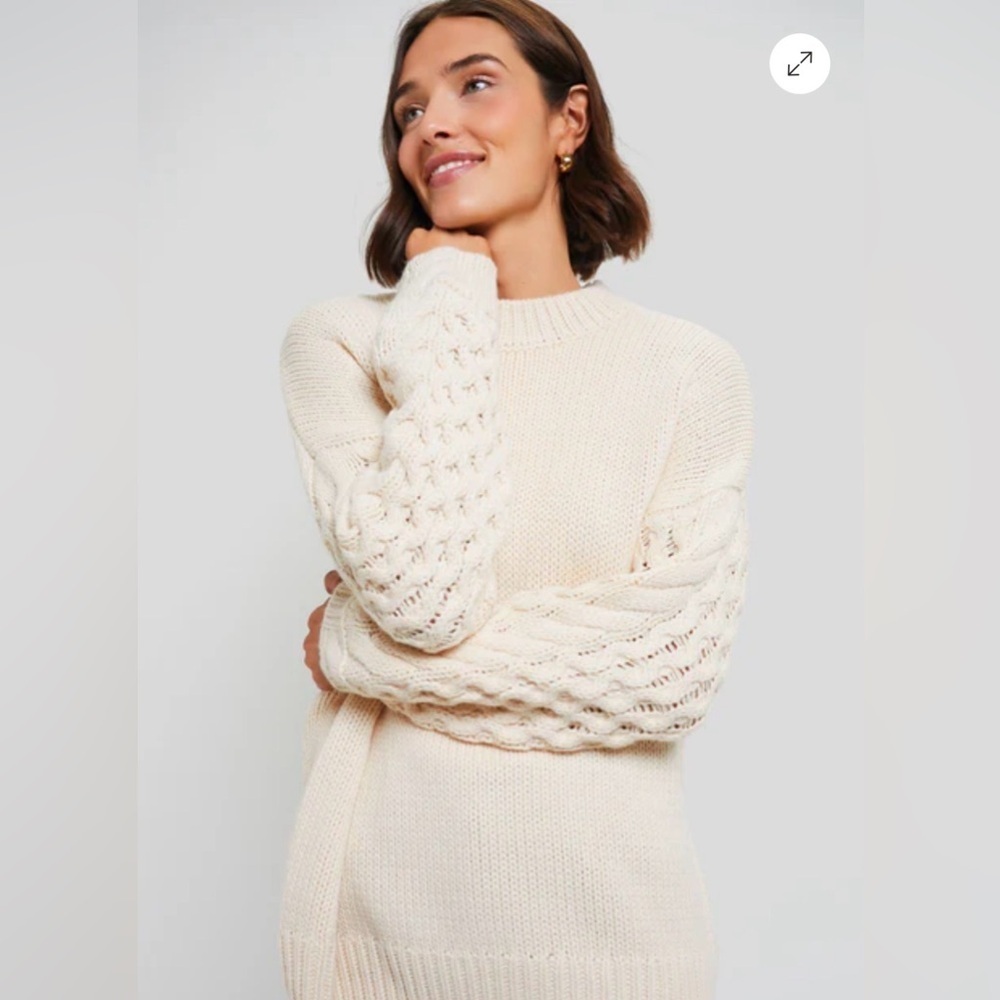 Tuckernuck Hyacinth House Cozy Cream Cable Knit Sweater